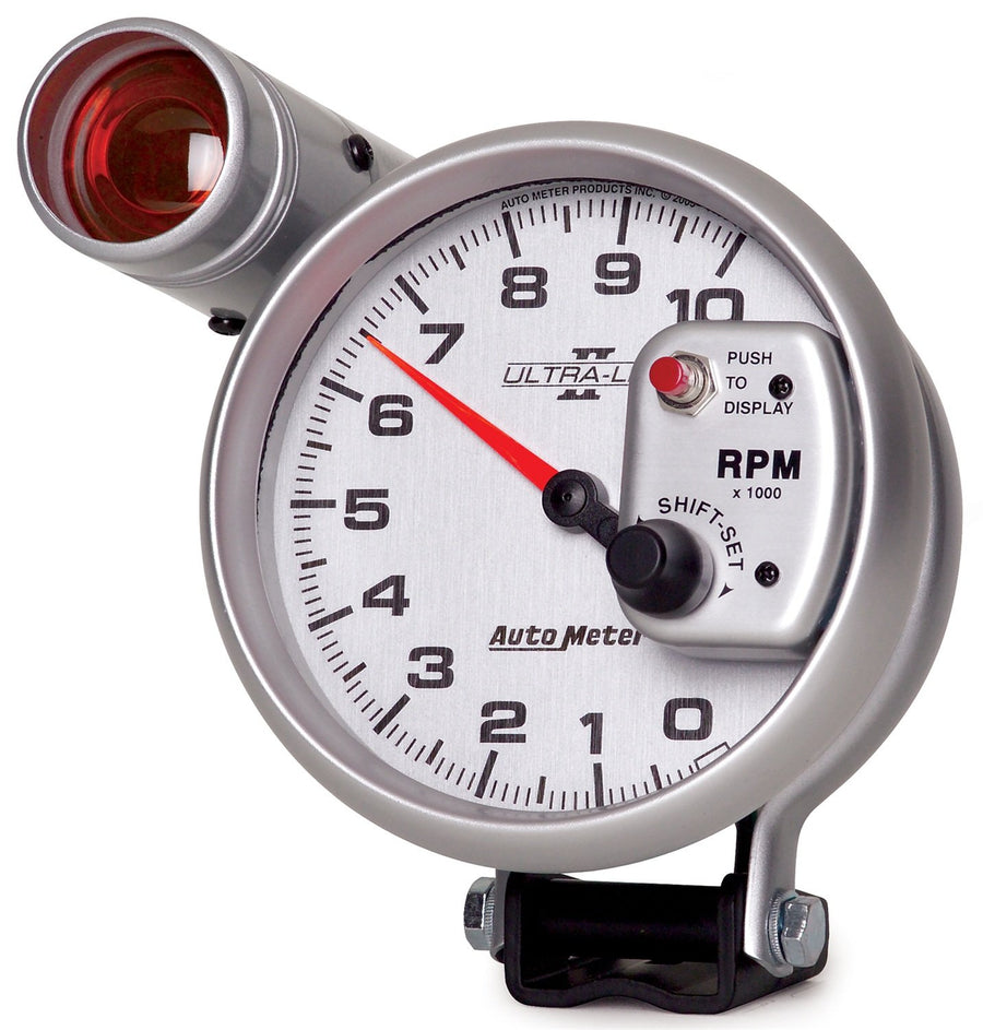 Auto Meter 4999 5" Ultra-Lite II 10000 RPM Pedestal Mount Shift-Lite Tachometer