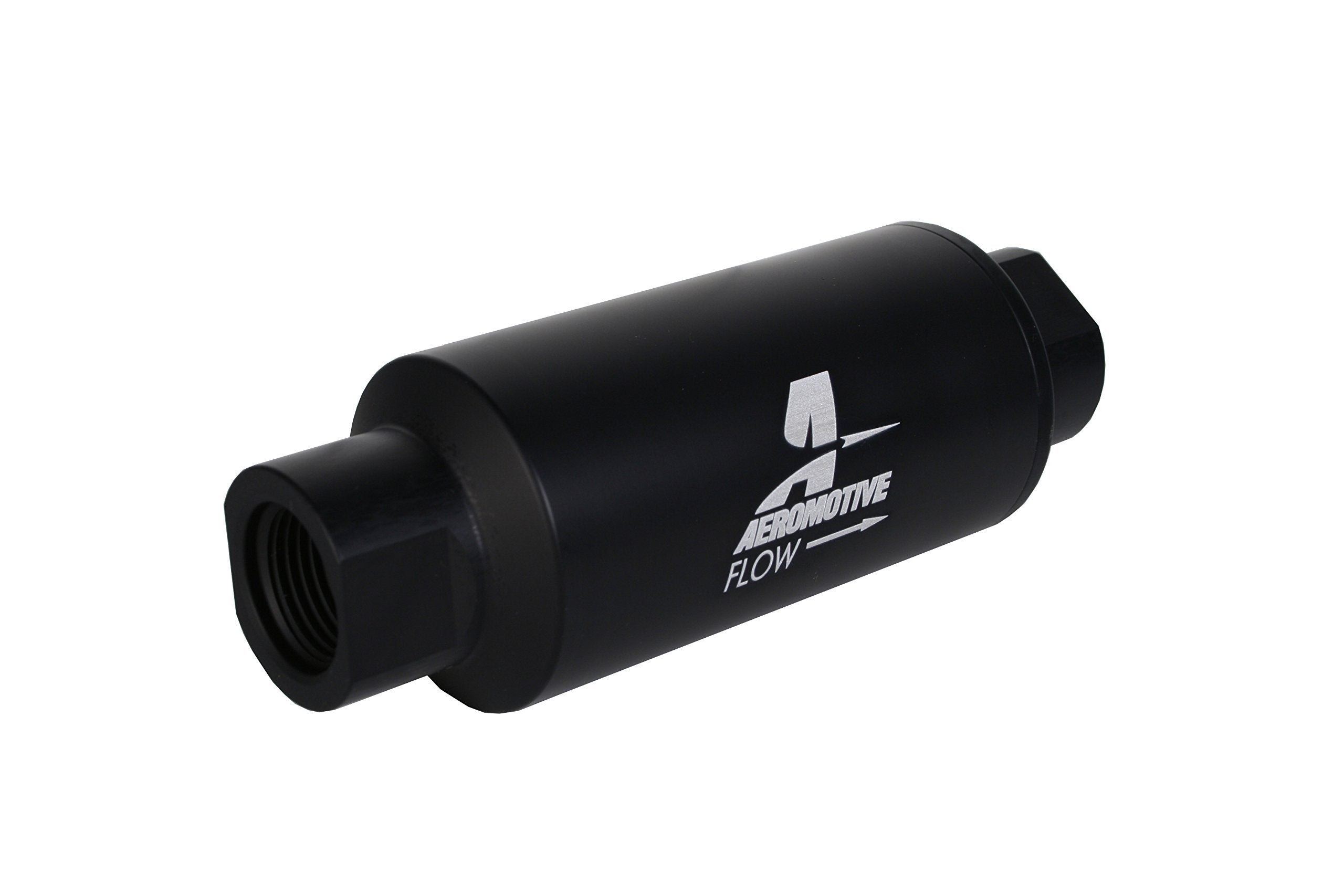 In-Line Aeromotive 12343 Filter, 40-Micron Stainless Mesh Element, ORB-12 Port, Black Hard-Coat, Marine, 2-1/2" OD