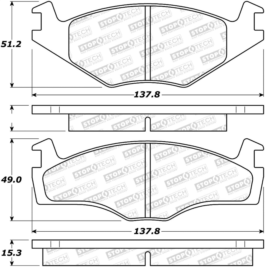 Front StopTech 308.05690 Brake Pads with Shims and Hardware Street