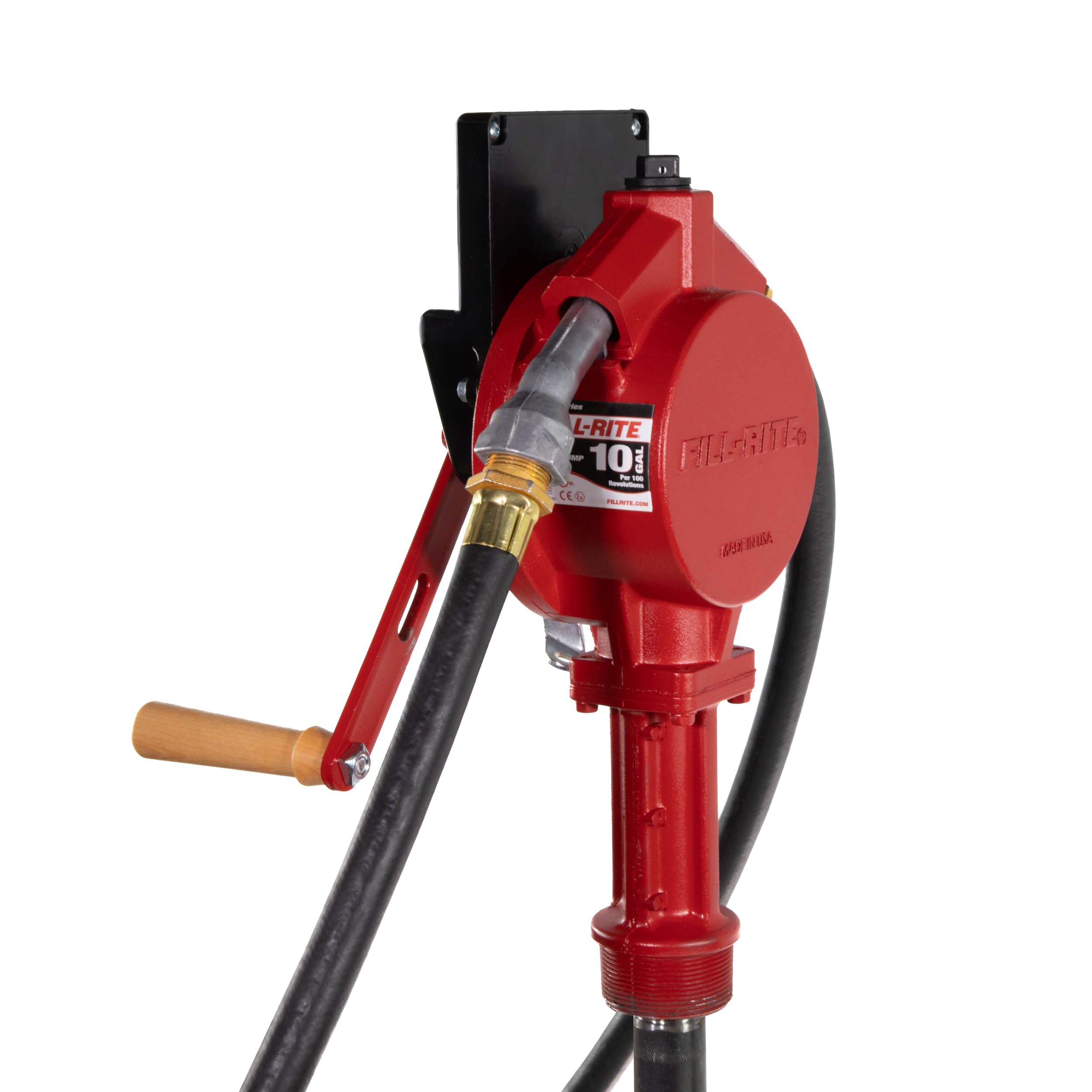 Fill-Rite Fuel Transfer Rotary Hand Pump FR112CL w/Liter Counter, Discharge Hose, Nozzle Spout, & Suction Pipe