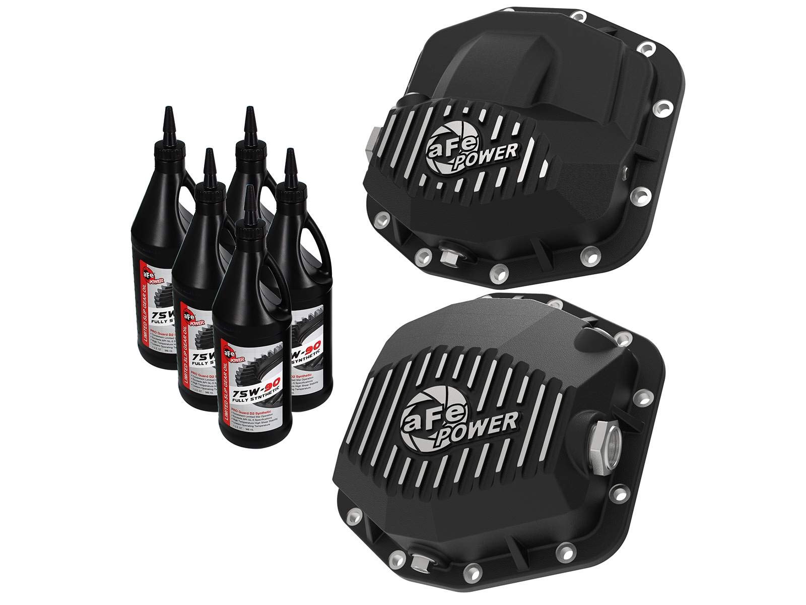 Pro Series aFe Power 46-7100AB Differential Cover Black w/Machined Fins & Gear Oil (Dana M210/M220)