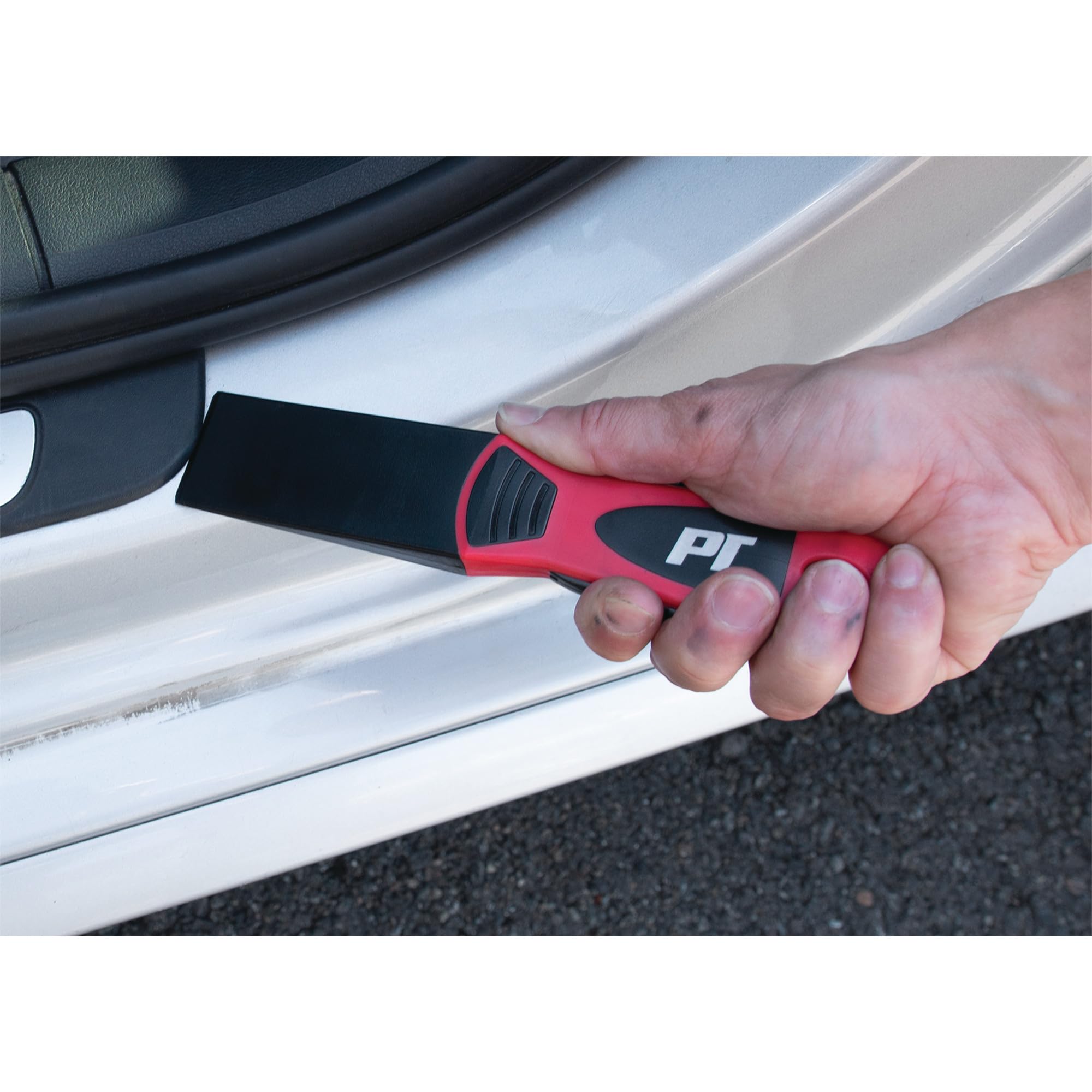 4-Piece Performance Tool W83301 Universal Trim Removal Tool Set, 4 Wedges, PVC and Nylon, for Safely Removing Door Panels, Dashboards, Bezels, and More, Red and Black