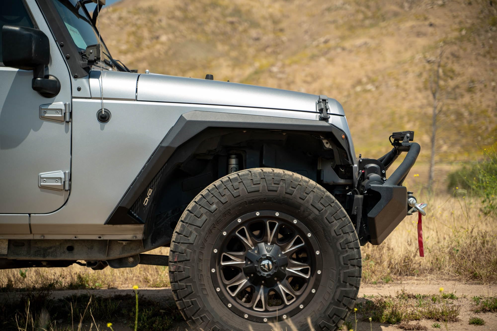Fender Flares Armor for the 2007-2018 Jeep Wrangler JK | Slim-Width Design | Improves Clearance for Articulation | Protective Rubber Seals | Plug & Play Amber Marker Lights | Black Powder Coat Finish