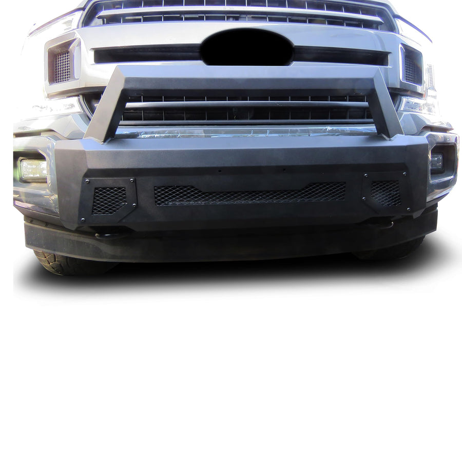 Armour III Black Horse Light Duty Front Bumper Textured Black Compatible with 2018-2020 Ford F-150(Excl. 2020 Diesel models)-AR3LD41NL