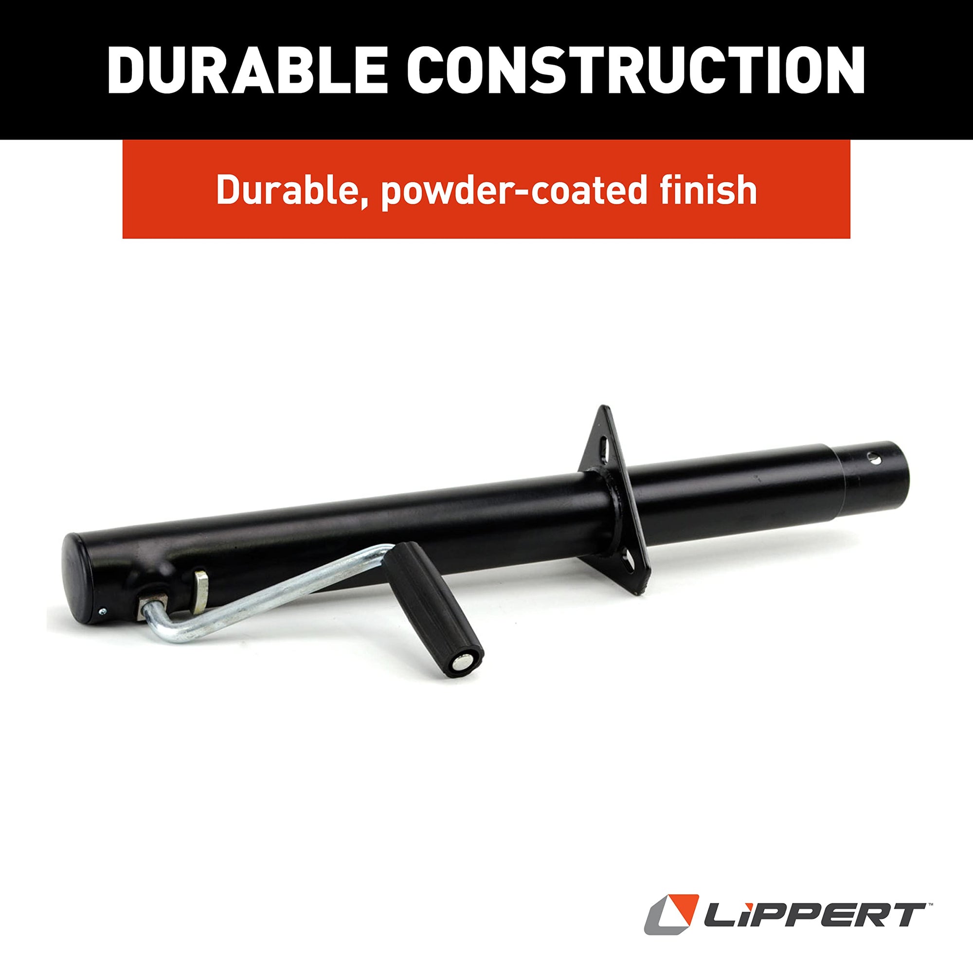Side Wind Lippert 285420 Tongue Jack with Mounting Hardware , Black , Standard