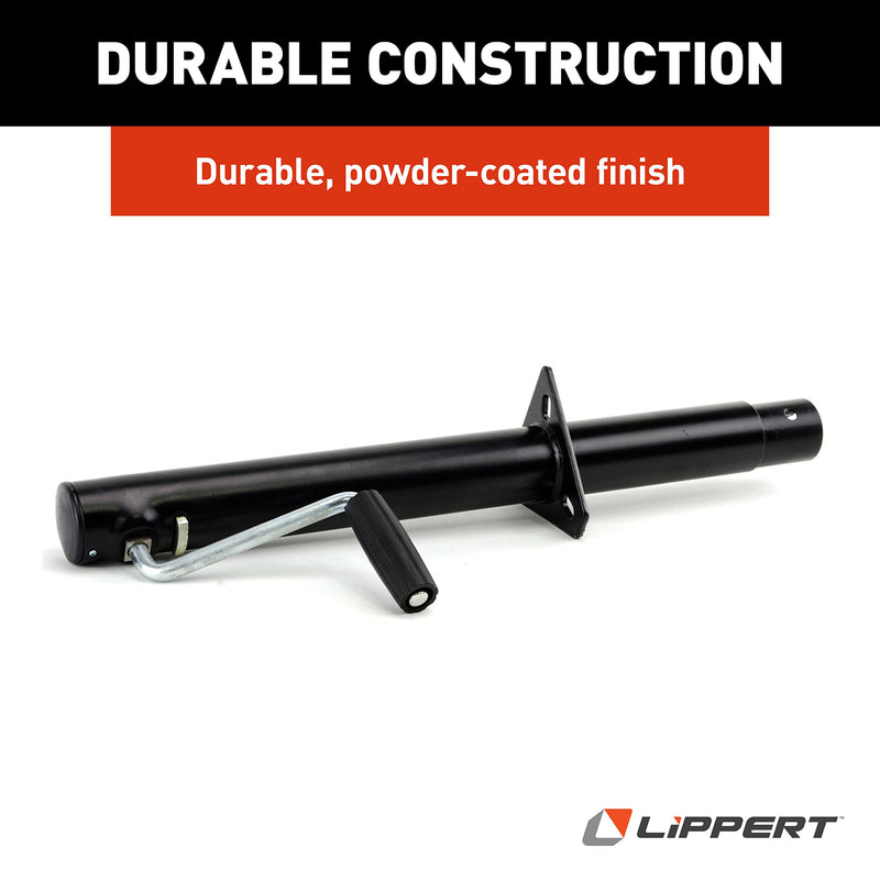 Side Wind Lippert 285420 Tongue Jack with Mounting Hardware , Black , Standard