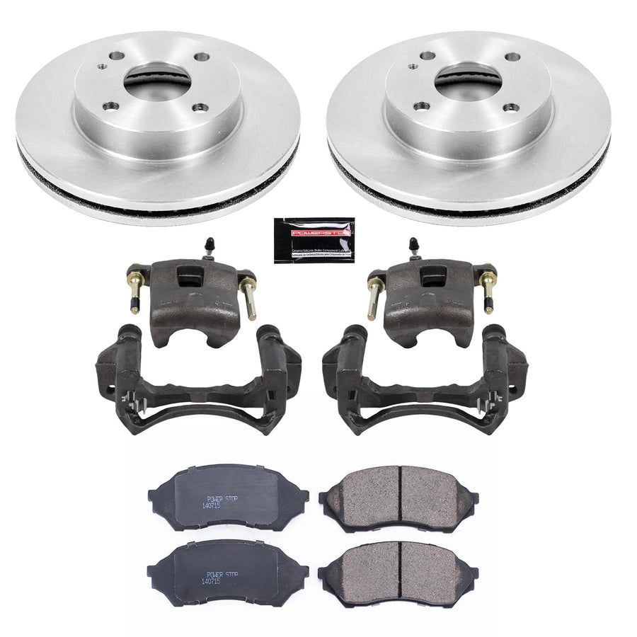 Power Stop KCOE5202 Replacement Autospecialty Front Brake Caliper Kit- OE Brake Rotor | Brake Pads & Calipers For Mazda Protege 1999-2001 [Vehicle Specific]