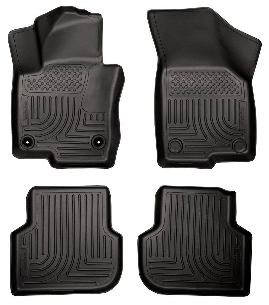 Weatherbeater Husky Liners Floor Mats | Fits 2011-2018 Volkswagen Jetta Sedan | Front & 2nd Row, 4-pc Black - 98831