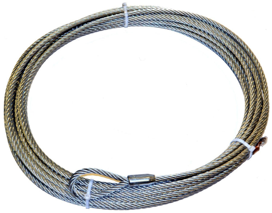 Galvanized Aircraft Steel Cable Wire Rope WARN 61950: 7/16" Diameter x 90' Length, 16,500 lb Capacity