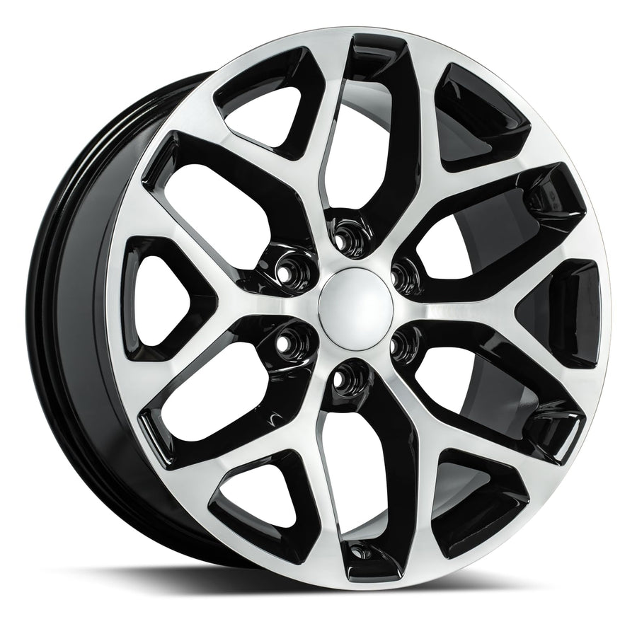 582 Series REV Wheels 582MB-2298328 22x9 6.1 bs 6x5.5/6x139.7 Black/Machine Lip