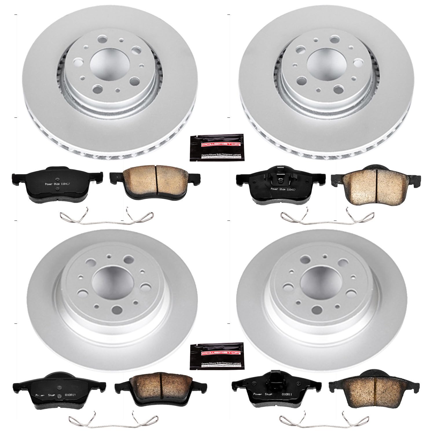 Power Stop CRK4431 Z23 Evolution Geomet Coated Brake Kit Front and Rear For Volvo S60 2001-2009, Volvo S80 1999-2006, Volvo V70 2001-2007 [Model Specific]