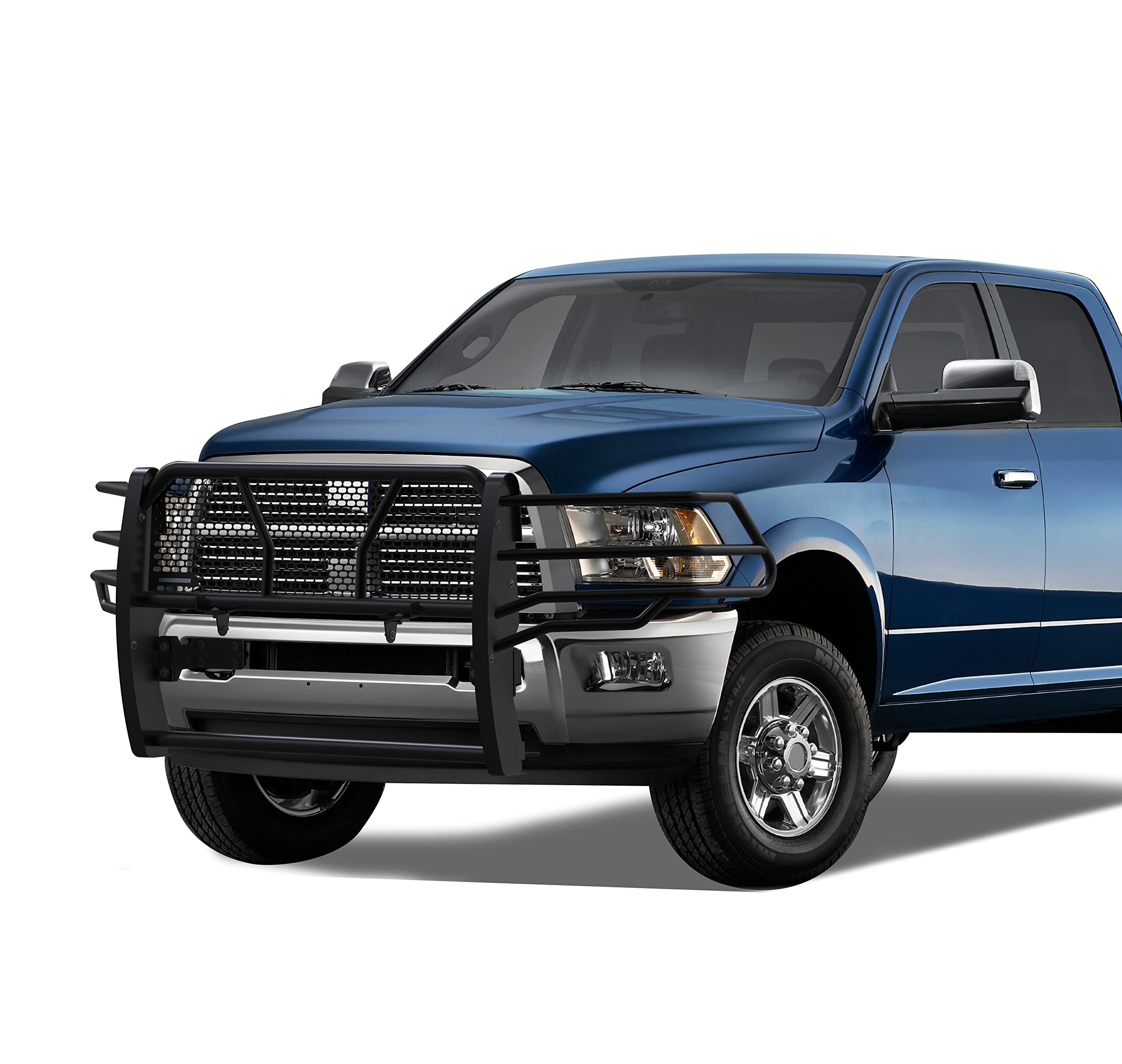 RUGGED Black Horse Heavy Duty Grille Brush Bumper Guard Modular Black Compatible with 2010-2010 Dodge Ram 2500|2010-2010 Dodge Ram 3500|2011-2018 Ram 2500|2011-2018 Ram 3500-RU-DORA10-B