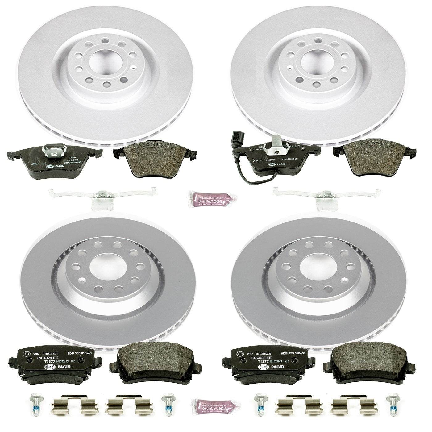 Euro-Stop Power Stop Brake Kit Front and Rear For Volkswagen CC 2009-2012, Volkswagen Golf R 2012-2013, Volkswagen Passat 2006-2009, Volkswagen R32 2008 [Model Specific]
