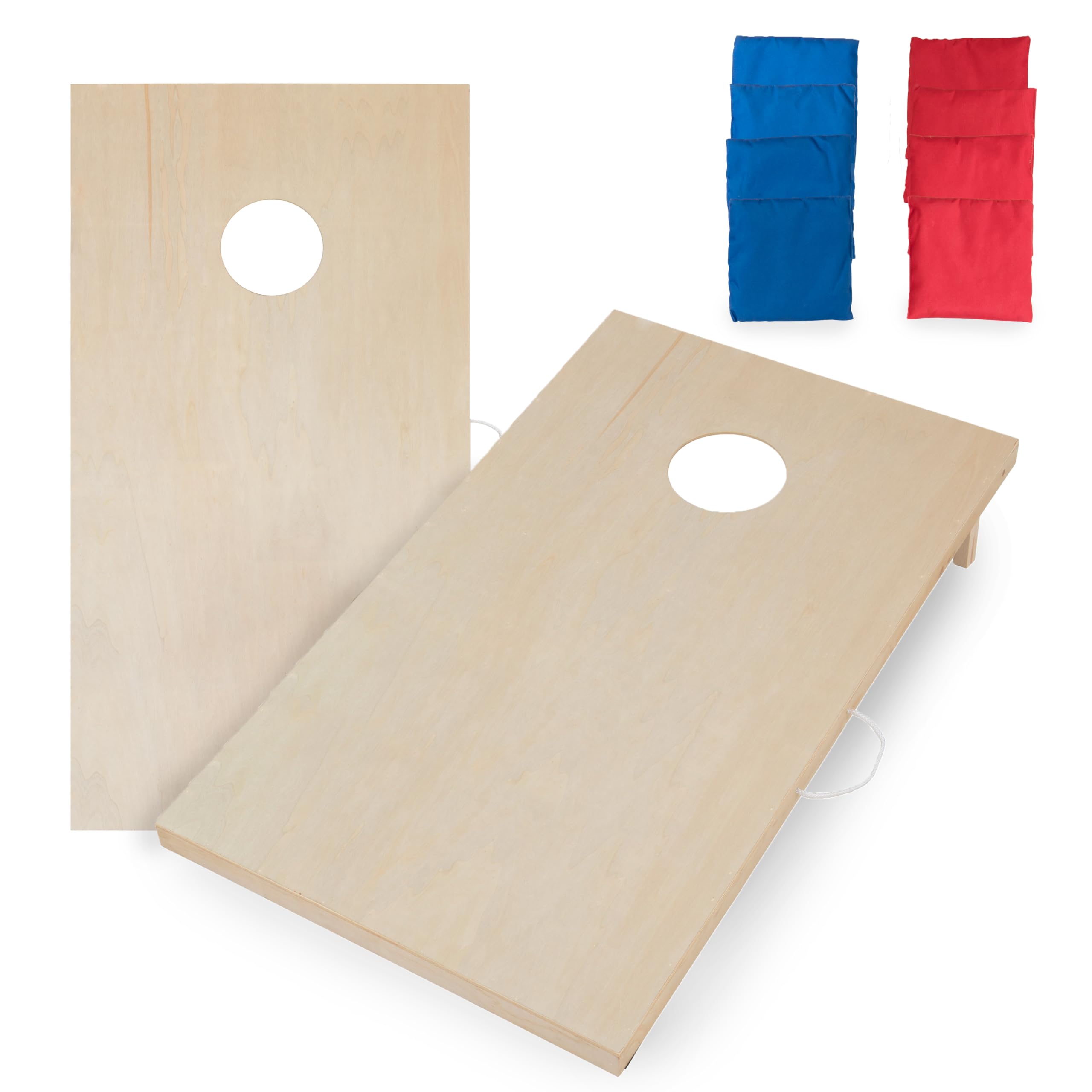 2x4 and 2x3 Triumph Sports Solid Wood Premium Cornhole Sets - Birch Veneer Plywood - Solid Wood Rear Legs - Interior Bag Storage - 8 Bags Included