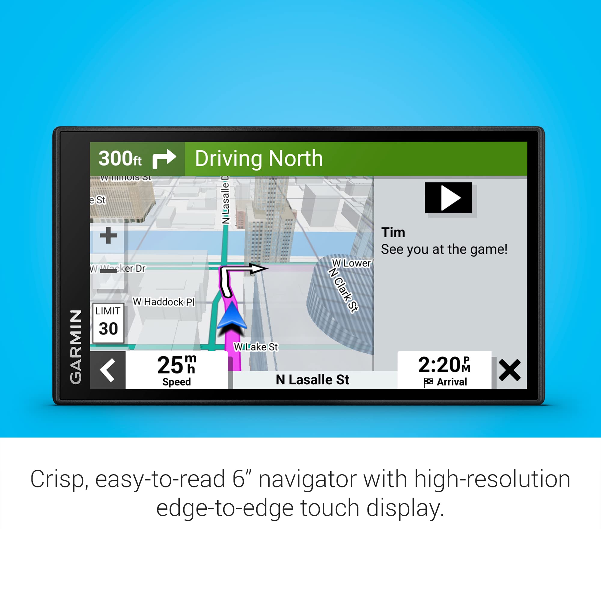 6-inch Garmin DriveSmart 66 Car GPS Navigator with Bright, Crisp High-Resolution Maps and Garmin Voice Assist
