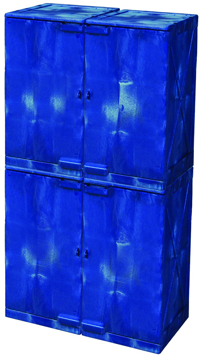 Eagle Modular M48CRA Poly Cabinet, 4 Doors, 48 gal, Blue