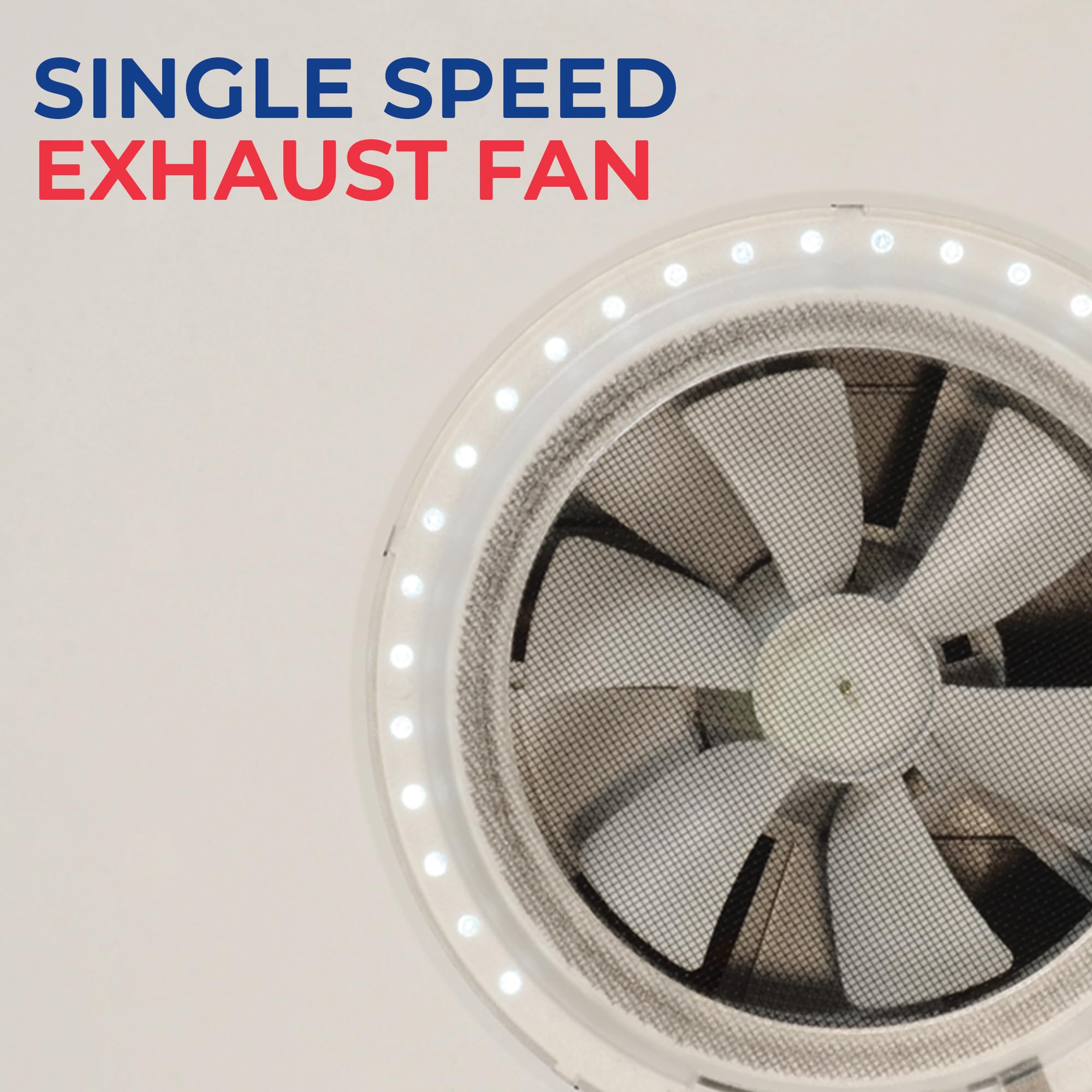 Maxxfan Mini Plus Vent 6" Single Speed Exhaust Fan - Quiet and Energy Efficient Lighting & RV Ventilation, Black (00-03851)