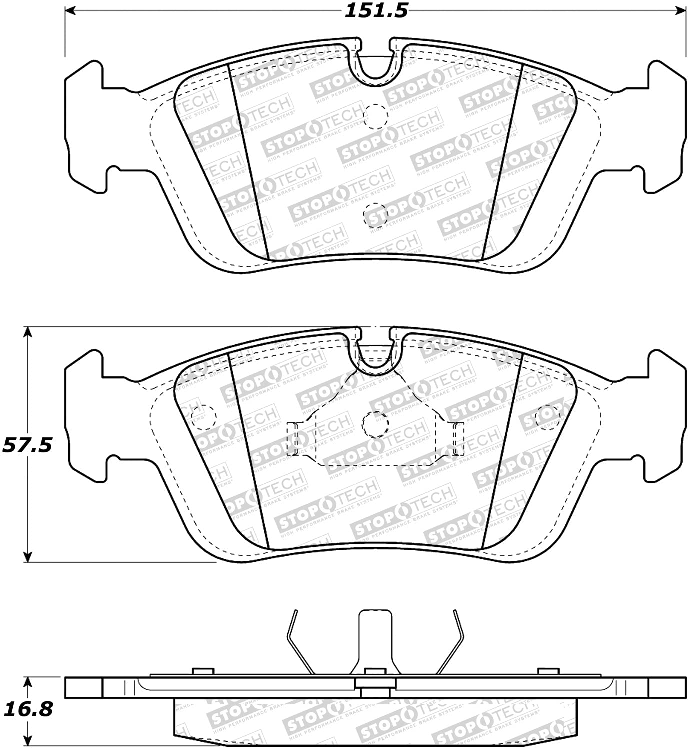Sport Brake Pads StopTech 309.05581 with Shims and Hardware