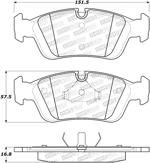 Sport Brake Pads StopTech 309.05581 with Shims and Hardware