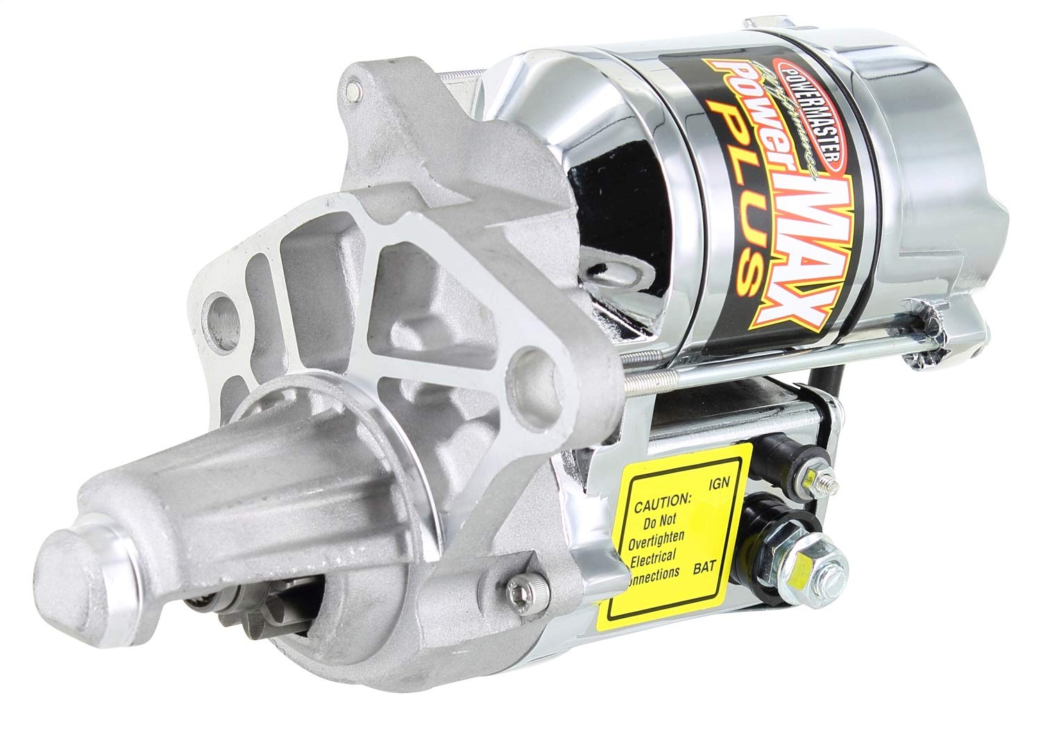 PowerMAX Plus Powermaster 19300 Starter (Mopar V8 1965-'87 Cast Aluminum Mtg Block w/Nose Cone Chrome), 1 Pack