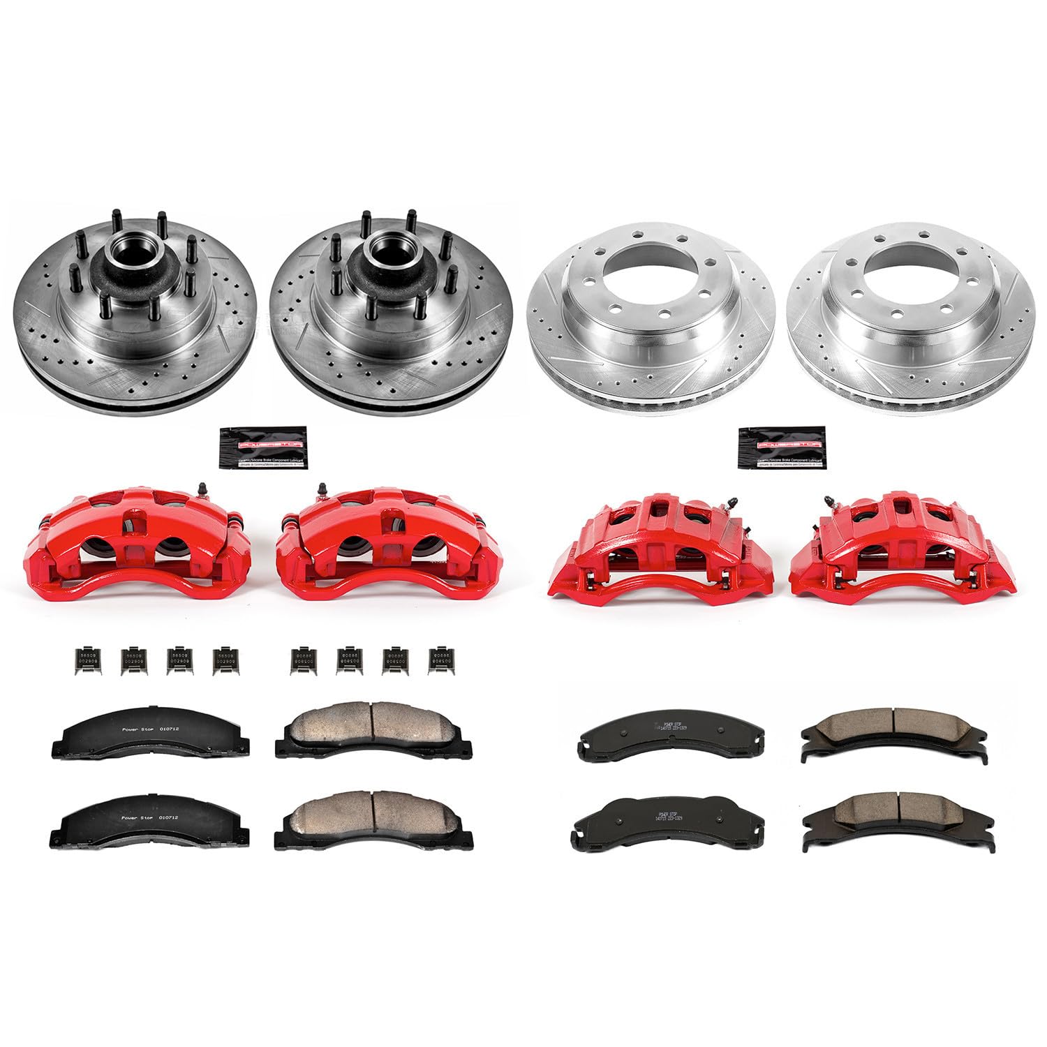 Power Stop Z23 Evolution Sport Brake Kit Front and Rear (with Calipers) For Ford E-150, Ford E-250, Ford E-350 Super Duty, Ford E-350 Super Duty, Ford E-450 Super Duty [Model Specific]