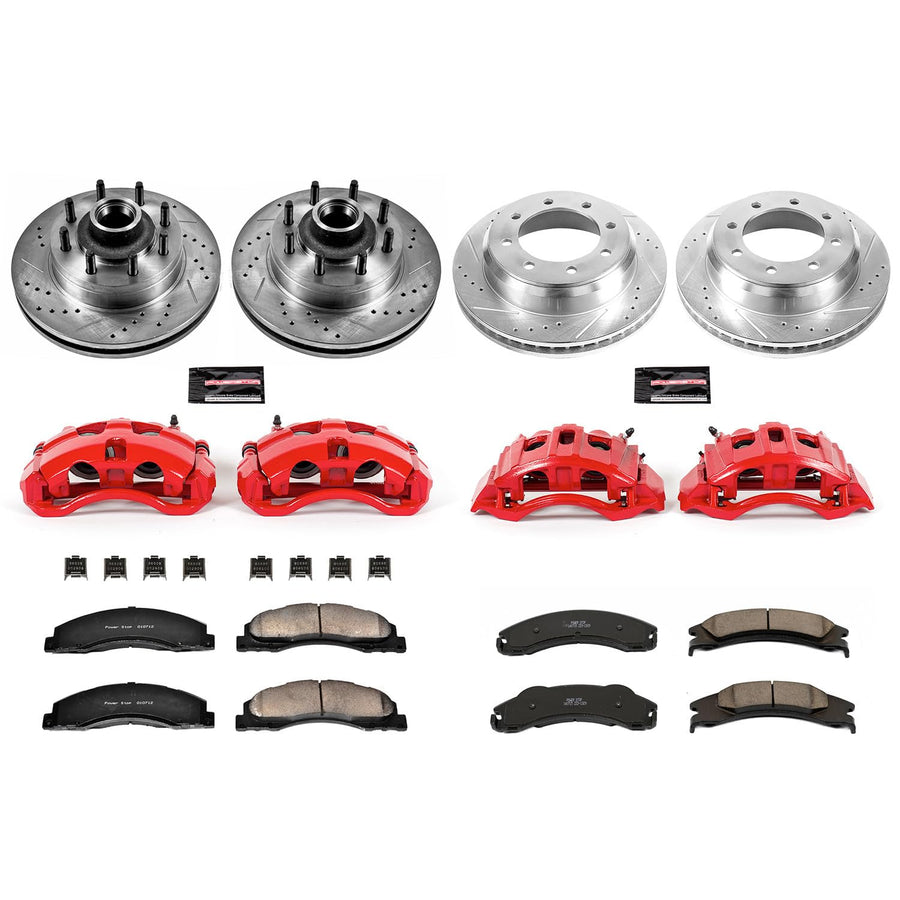 Power Stop Z23 Evolution Sport Brake Kit Front and Rear (with Calipers) For Ford E-150, Ford E-250, Ford E-350 Super Duty, Ford E-350 Super Duty, Ford E-450 Super Duty [Model Specific]