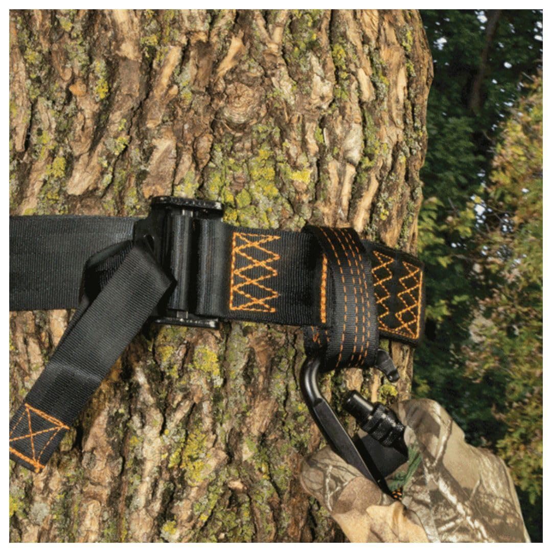 Safety Harness MUDDY Tree Strap with Nylon Webbing, 300lb Weight Capacity, Rugged Steel Buckle, and Double-Stitched Loop (One Size, Black)