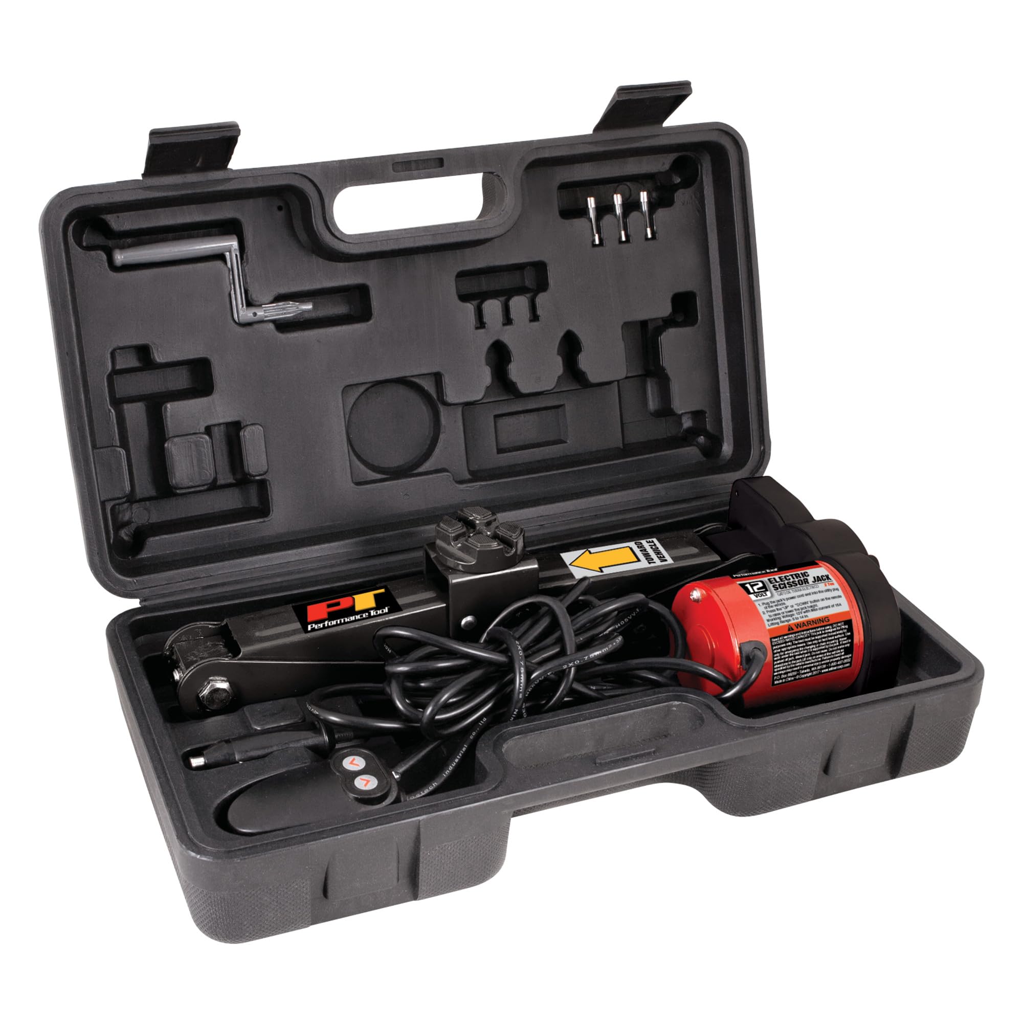 Performance Tool 2-Ton W1609 12 Volt Remote Controlled Electric Scissor Jack: Efficient and Convenient Automotive Lifting Solution