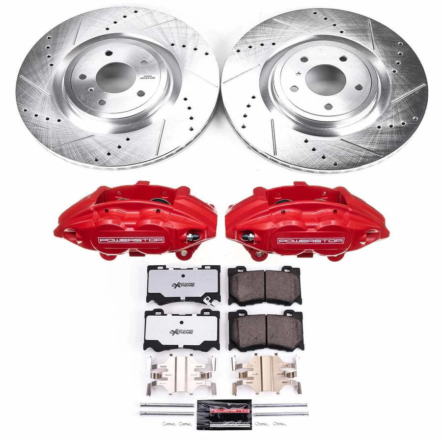 Power Stop Front KC2915A-26 Z26 Street Warrior Brake Kit For FX50, G37, M, M37, M56, Q50, Q60, Q60, Q70, Q70L, Q, 370Z [Model Specific]