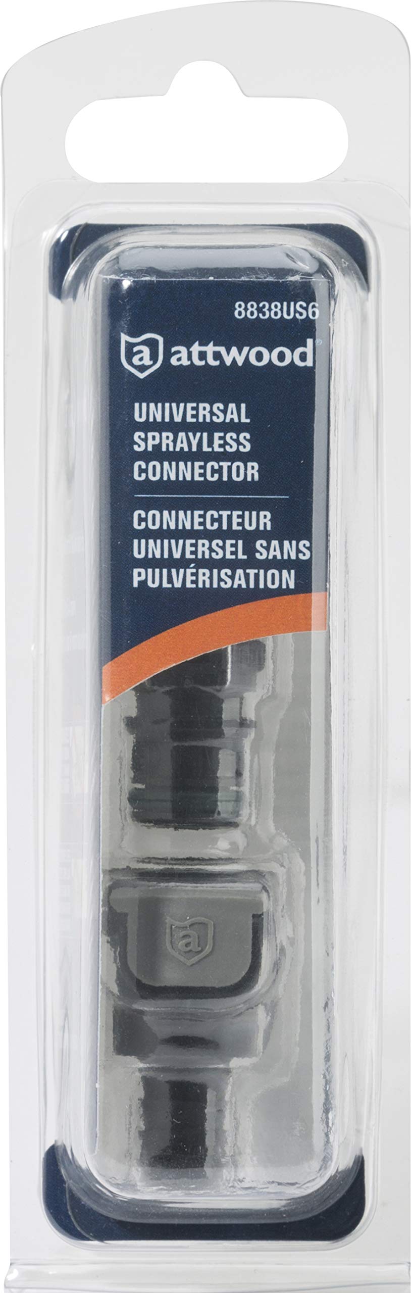 Attwood Universal Male and Female 8838US6 Sprayless Connector with Thread Sealant