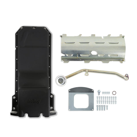 Holley Gen III Hemi 302-63BK Engine Swap Oil Pan - Rear Sump - Black
