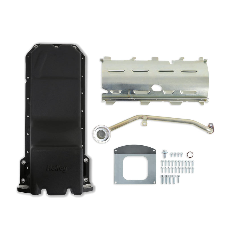 Holley Gen III Hemi 302-63BK Engine Swap Oil Pan - Rear Sump - Black
