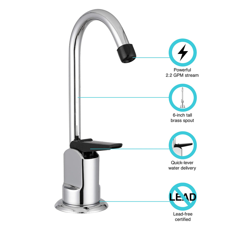 RV Drinking Faucet Dura Faucet DF-DF350-CP - 6-inch Tall (Chrome)