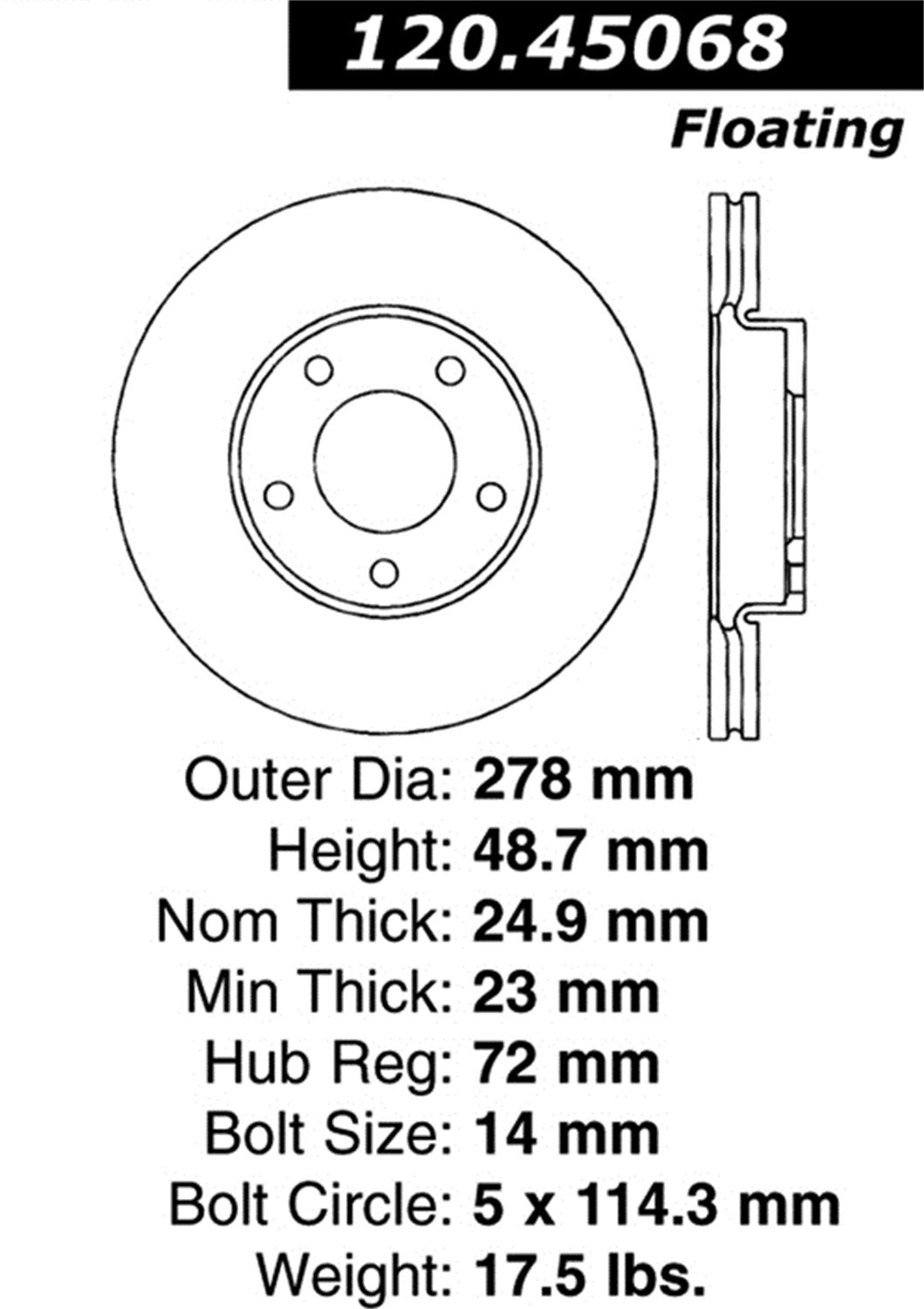 Sport Drilled/Slotted Brake Rotor StopTech 127.45068R (Front Right), 1 Pack