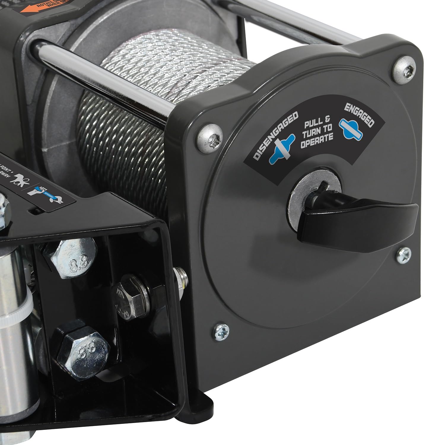 1500 lb Capacity SUPERWINCH, Roller Fairlead, 1/8 in x 35 ft Steel Rope, 120V, Kit