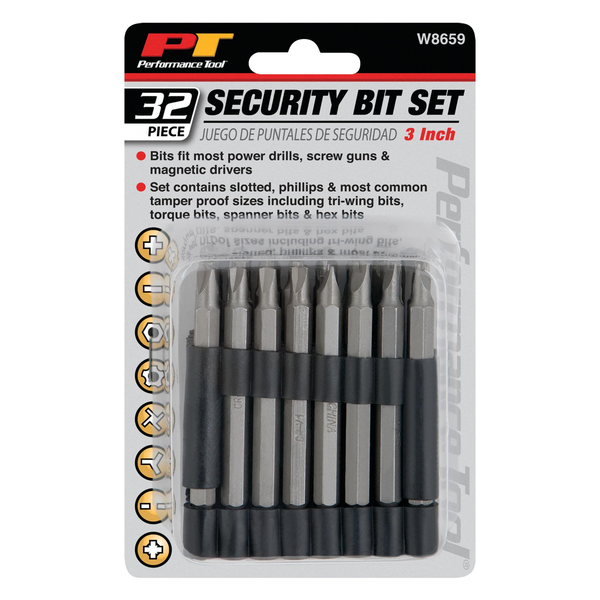 W8659 Performance Tool Security Bit Set, 32-Piece