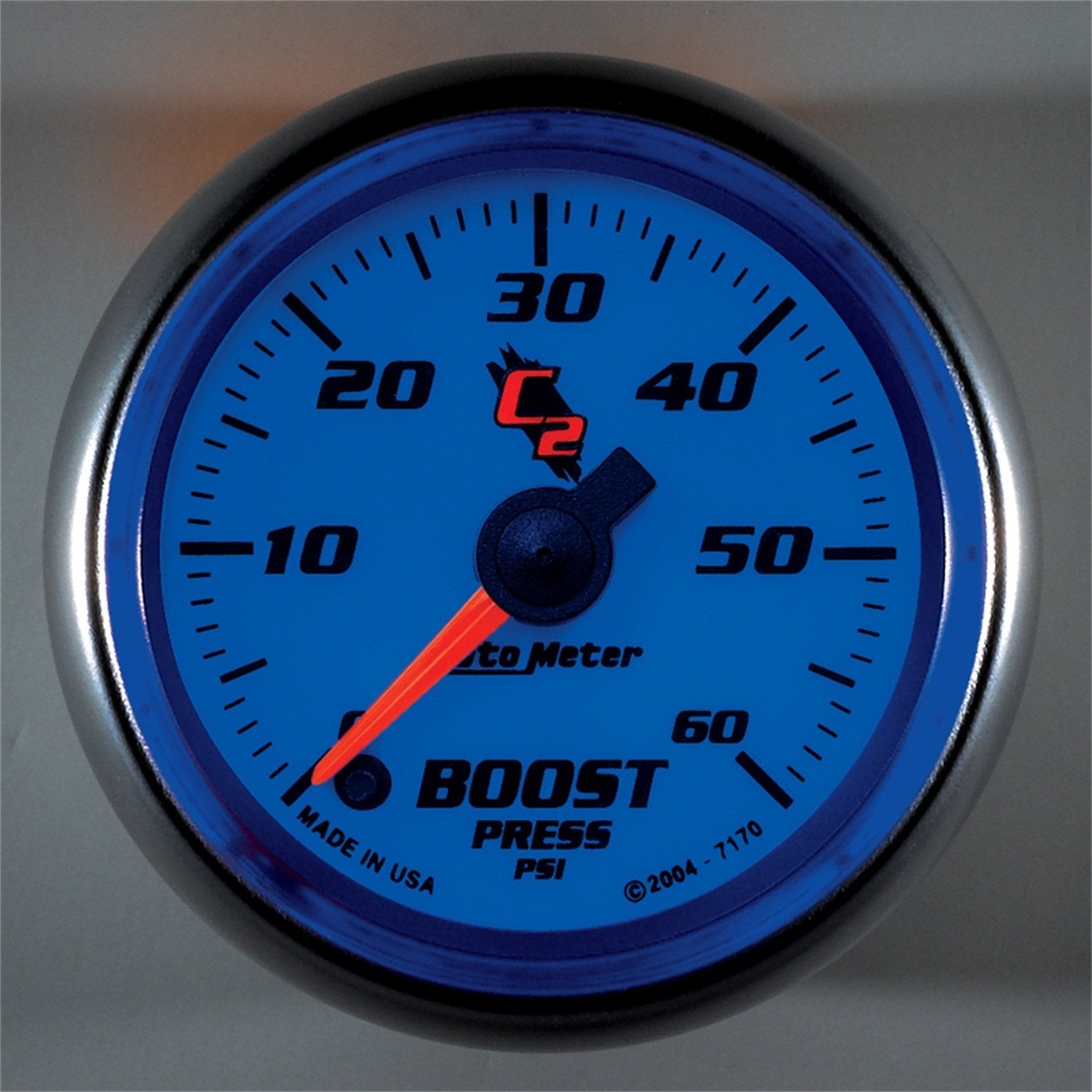 C2 Auto Meter 7170 2-1/16" 0-60 PSI Full Sweep Electric Boost Gauge