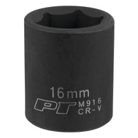 3/8-Inch Performance Tool M916 16mm 6pt Impact Socket