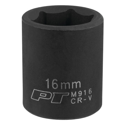 3/8-Inch Performance Tool M916 16mm 6pt Impact Socket