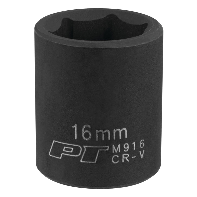 3/8-Inch Performance Tool M916 16mm 6pt Impact Socket