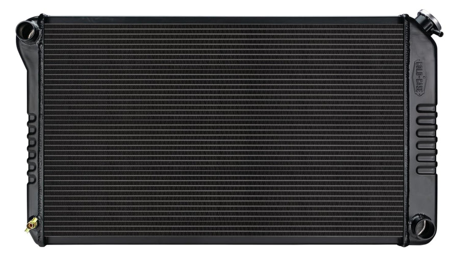 COLD - CASE Black Night Rider Series Cold Case Radiator, 34.75 in W x 18.75 in H x 3 in D, Driver Side Inlet, Passenger Side Outlet, Aluminum, Black Paint, Manual