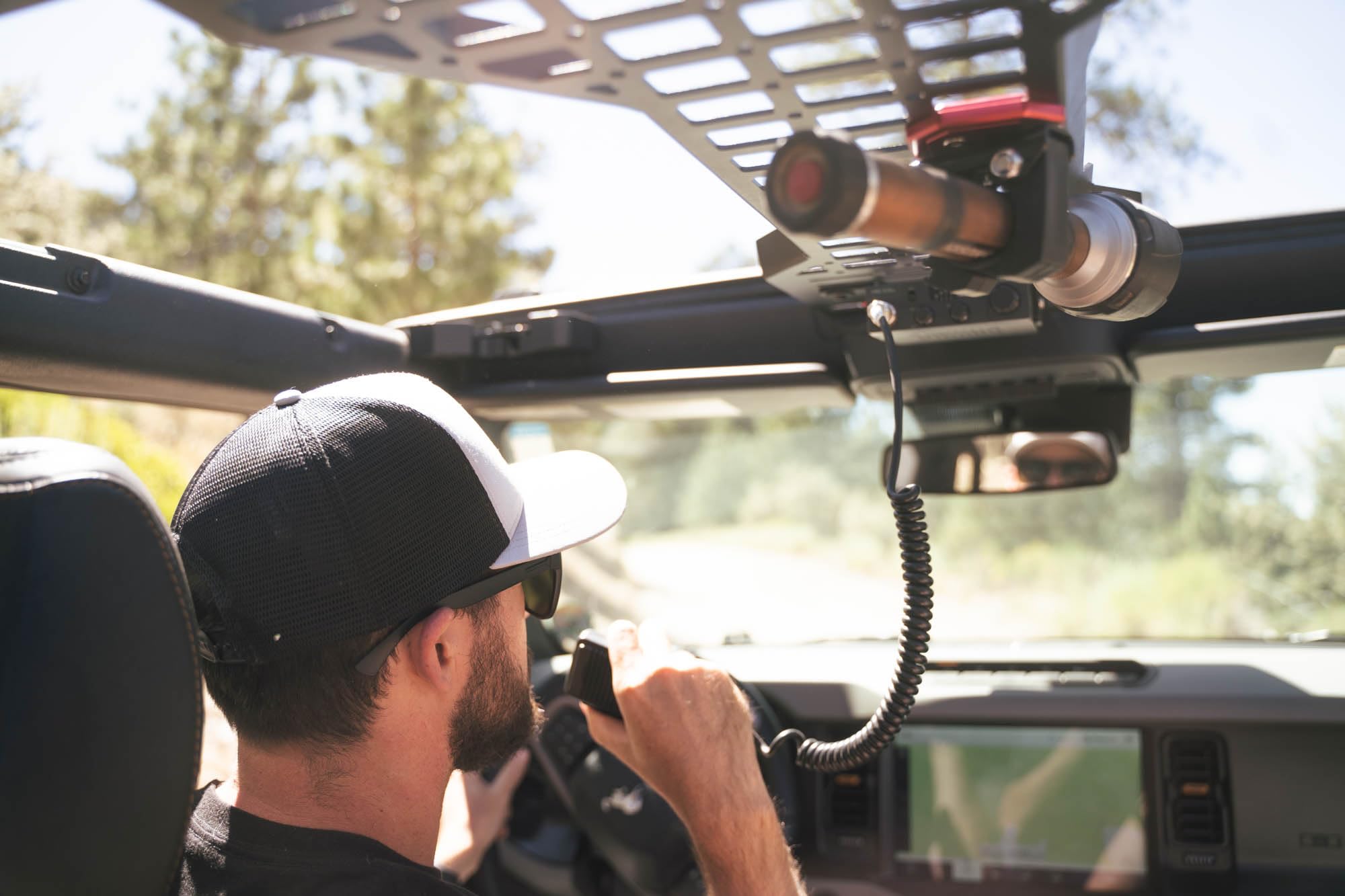 DV8 Offroad Molle Panel Overhead for The 2021-2025 Ford Bronco Soft Top & Hard Top 4-Door Models | Great for Molle Bags, CB/Race Radio, Phone Holders, Holster, Sheaths & More | Rear Grab Handle