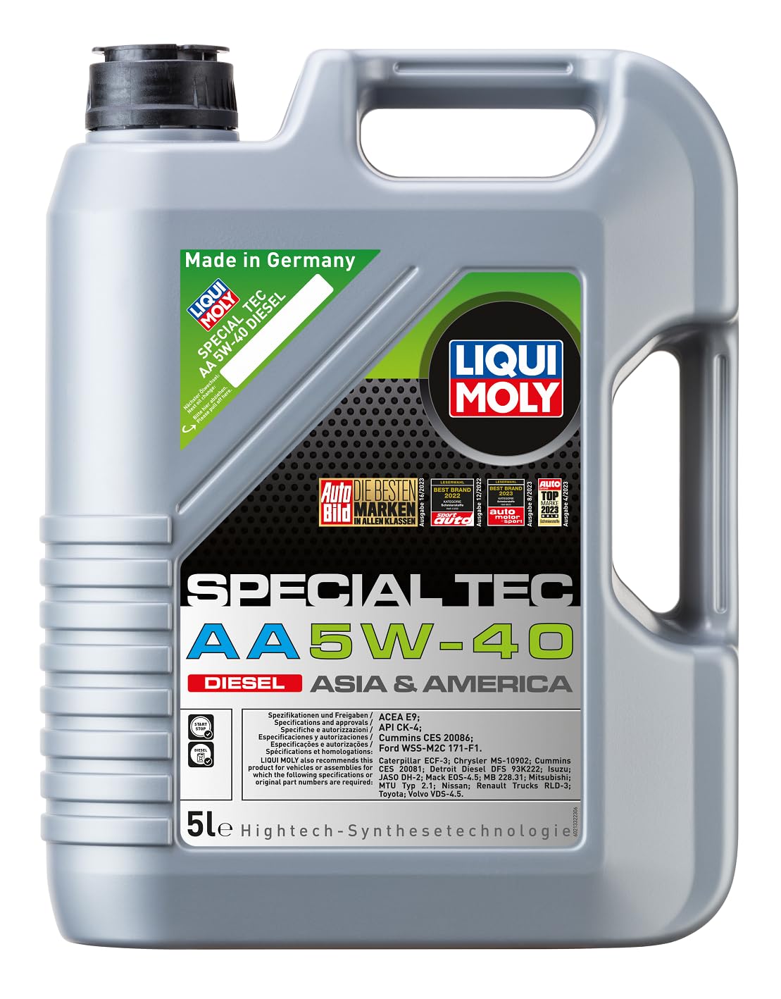 LIQUI MOLY SAE 5W-40 Special Tec AA Diesel | 5 L | Fully synthetic engine oil | SKU: 20426