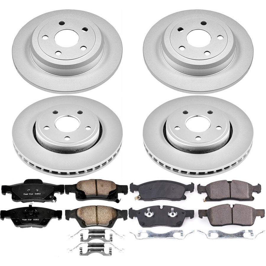 Power Stop Z17 Evolution Geomet Coated Brake Kit Front and Rear For Jeep Grand Cherokee 2017-2020 [Model Specific]
