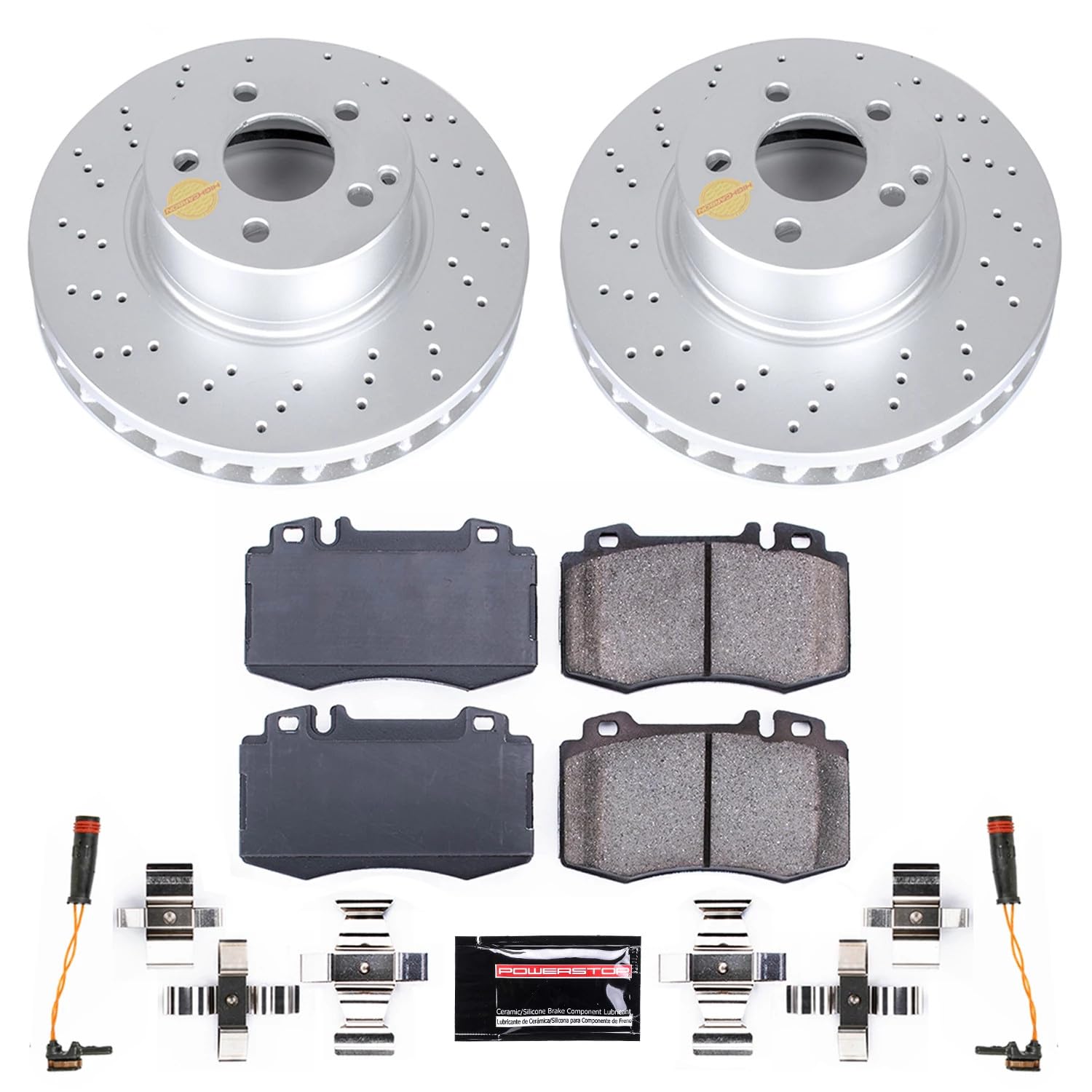Power Stop CRK7771 Geomet Coated Front Brake Kit For Mercedes-Benz SL500 2003-2006 [Model Specific]