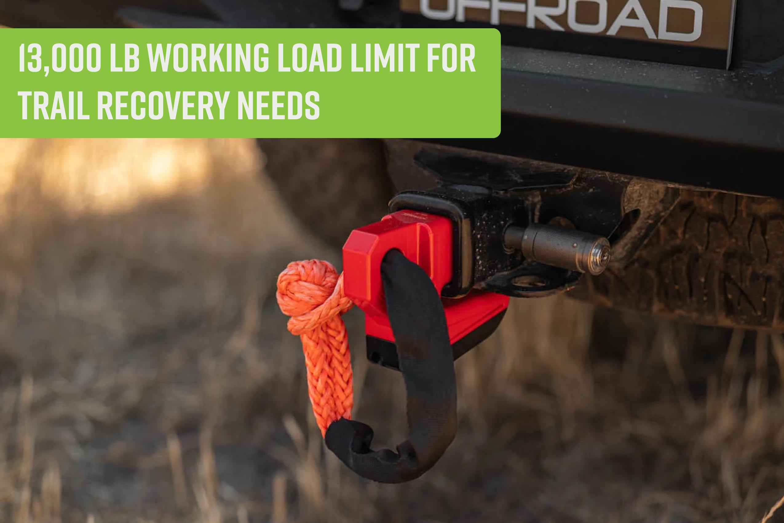 Xtract Hitch Skid Plate DV8 Offroad | Rear Skid Plate Hitch Mounted | 1" Thick Mount for 3/4" D-Ring | Designed to Mount to 2" Receiver with a 5/8" Pin | 13,000 lb Working Load Limit (Black)
