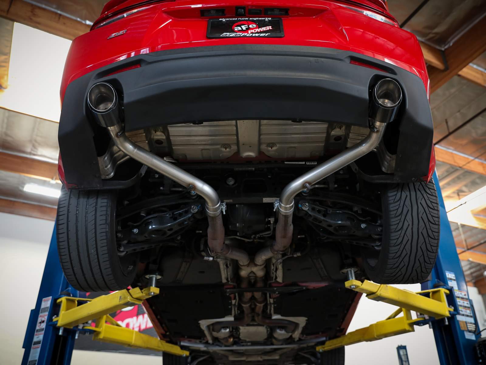 MACH Force-Xp aFe Power 2-1/2 IN 409 Stainless Steel Axle-Back Exhaust System Polished