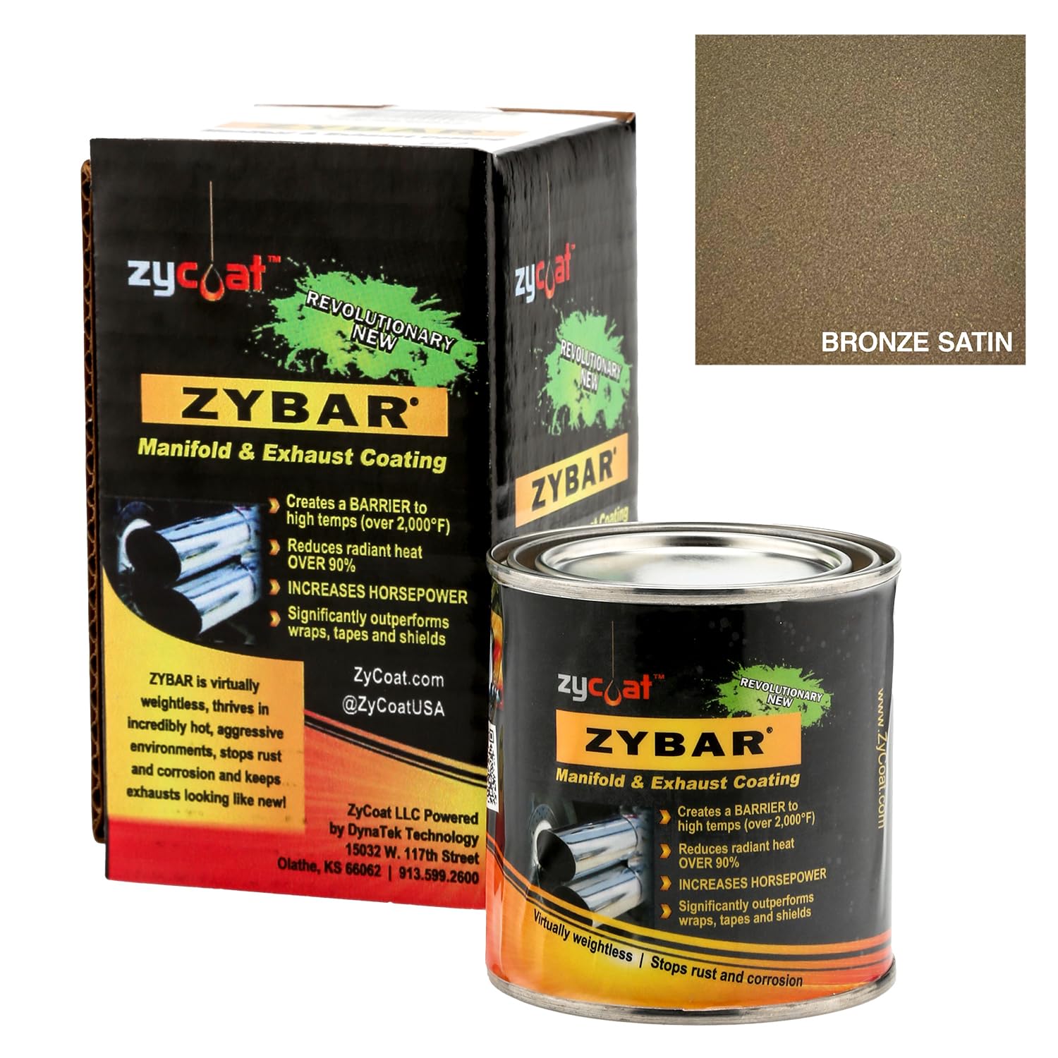 ZyBar ZyCoat 10008 High Temperature Coating - Bronze Satin, 8 Ounce