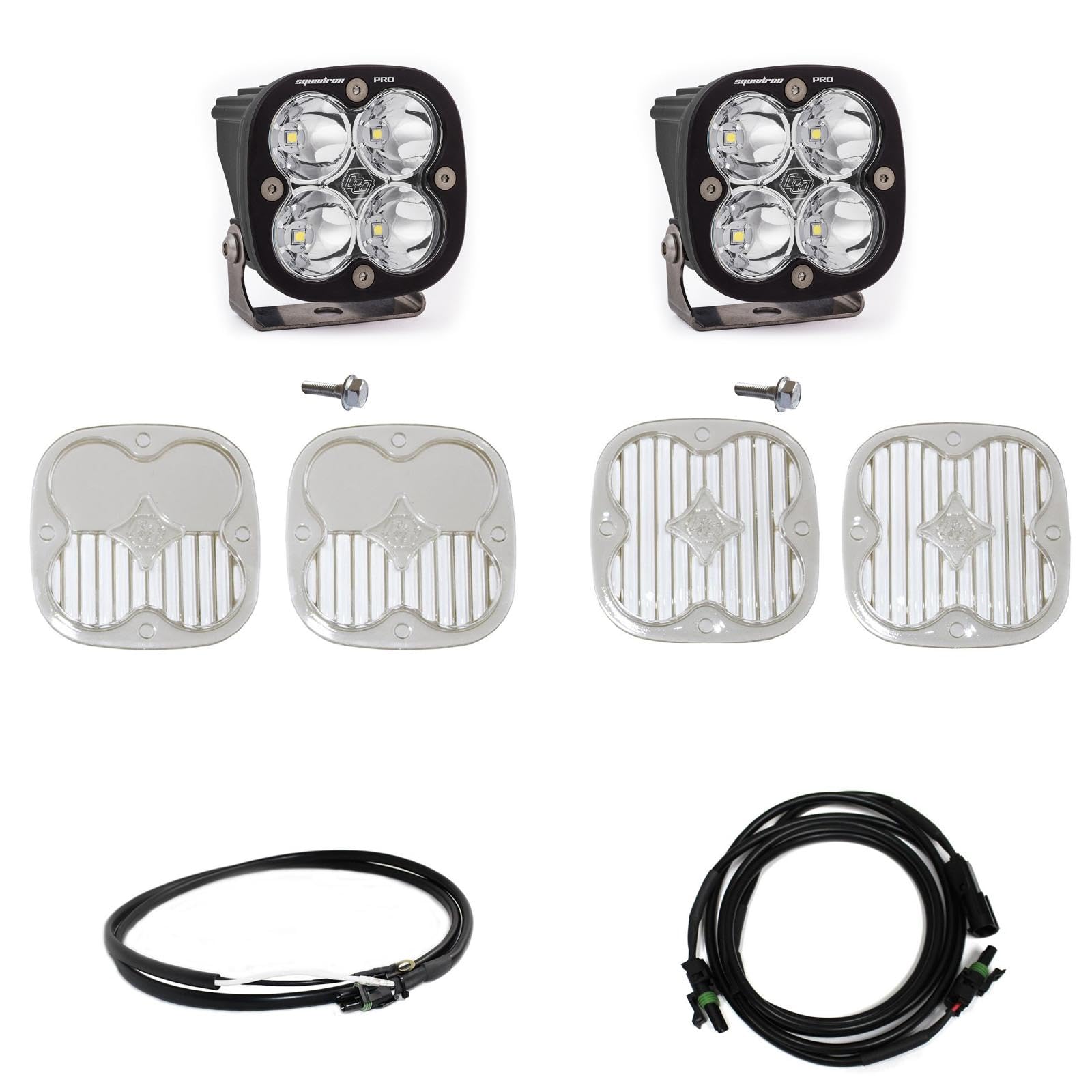 Squadron Pro Baja Designs A-Pillar LED Light Kit for Ford Bronco 2021-24 (Spot; Clear; Upfitter Wiring)