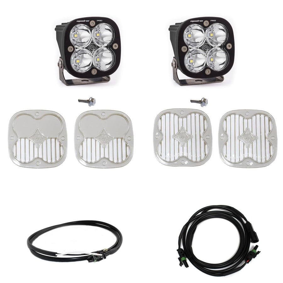 Squadron Pro Baja Designs A-Pillar LED Light Kit for Ford Bronco 2021-24 (Spot; Clear; Upfitter Wiring)